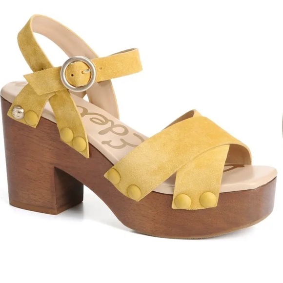 Sam Edelman Josefine mustard suede leather boho sandals Sz 9 1/2 new - Picture 1 of 10